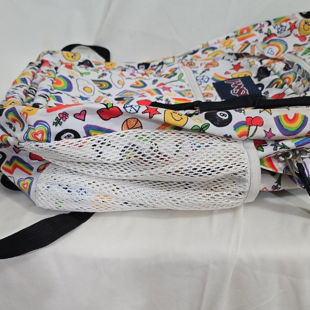 JanSport Big Student Backpack Multicolor Doodle Print Zip School Bag - Picture 10 of 11